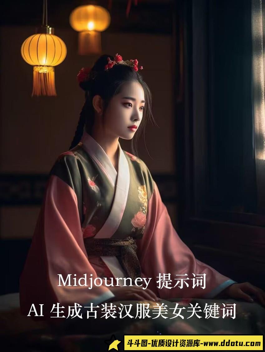 Midjourney关键词-AI生成中国风古装汉服美女人像提示关键词-斗斗图