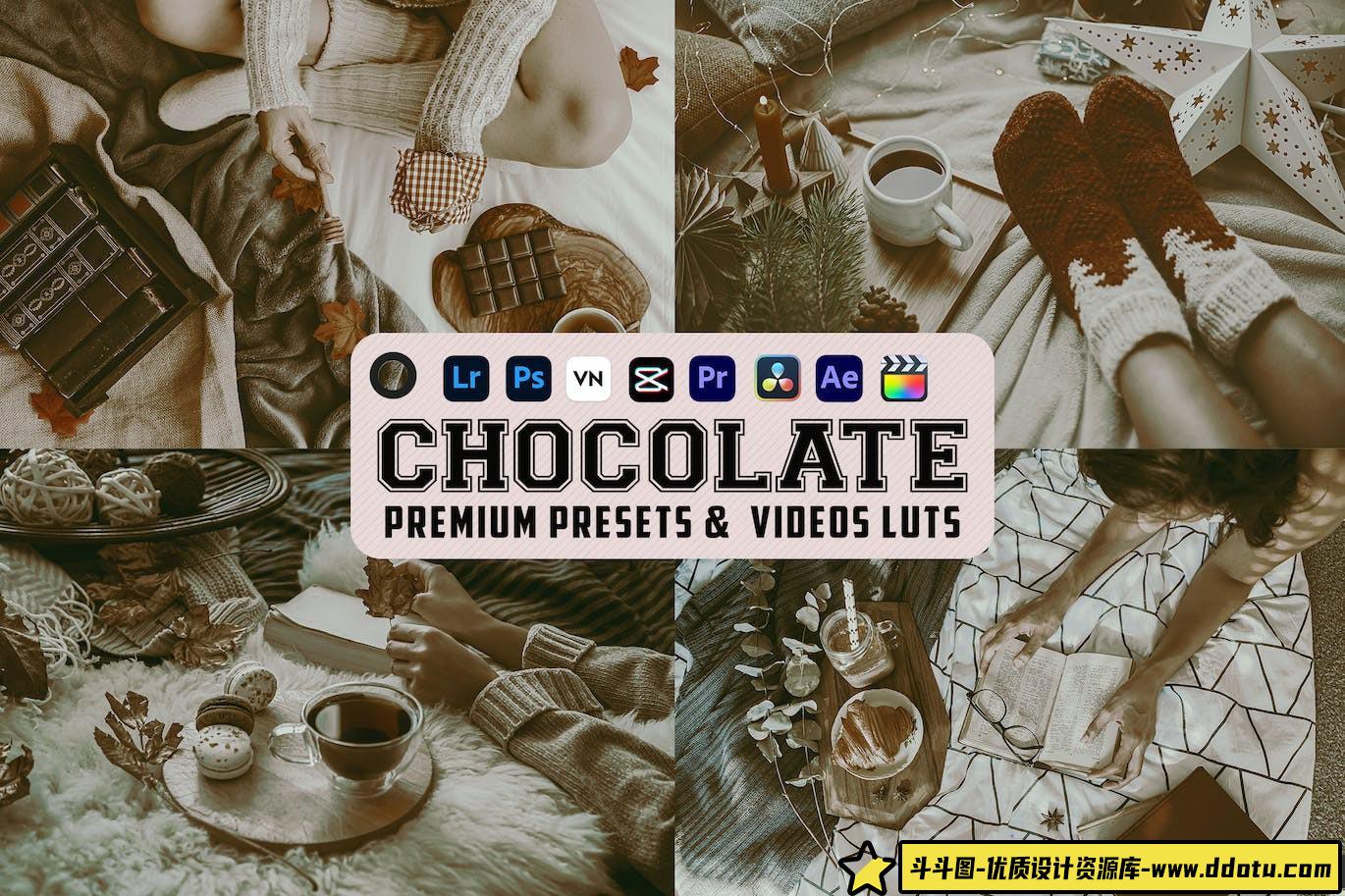 冬季电影胶片调色LUT预设及LR预设 Winter Chocolate Luts & Presets-斗斗图