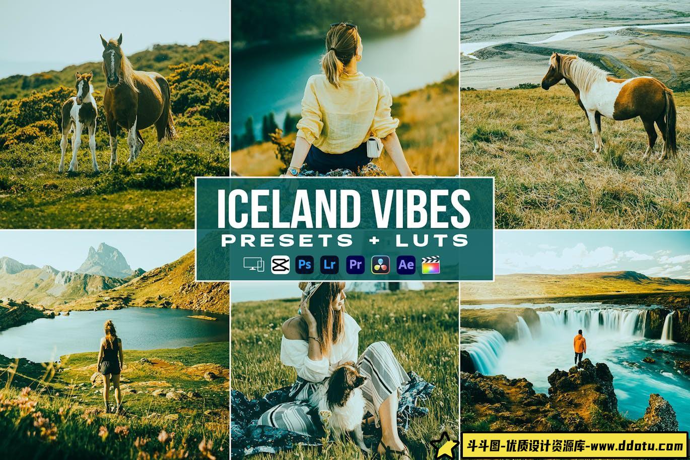 冰岛旅拍风光电影视频调色LUT预设 Iceland Vibes Presets – luts-斗斗图