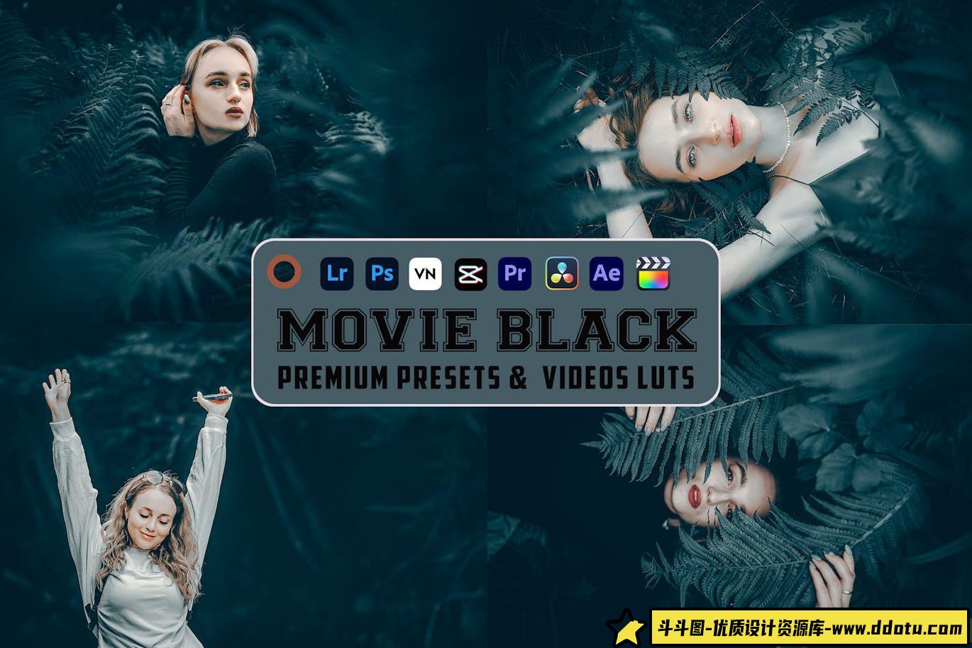 黑暗情绪电影视频调色LUT预设 Movie Black Luts Video & Presets-斗斗图