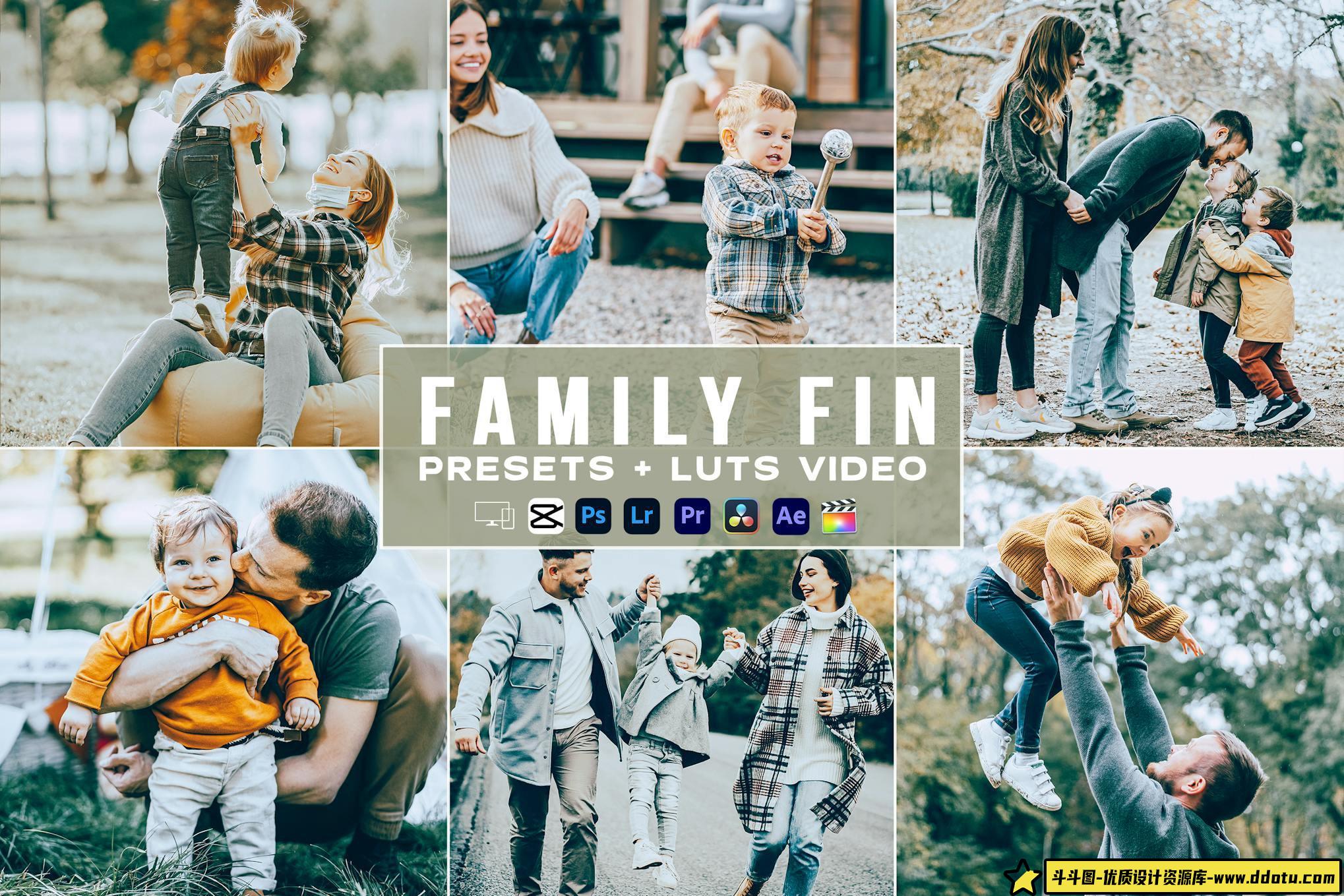 家庭人像纪实电影调色LUT预设/LR预设 Family Fin Presets – luts-斗斗图