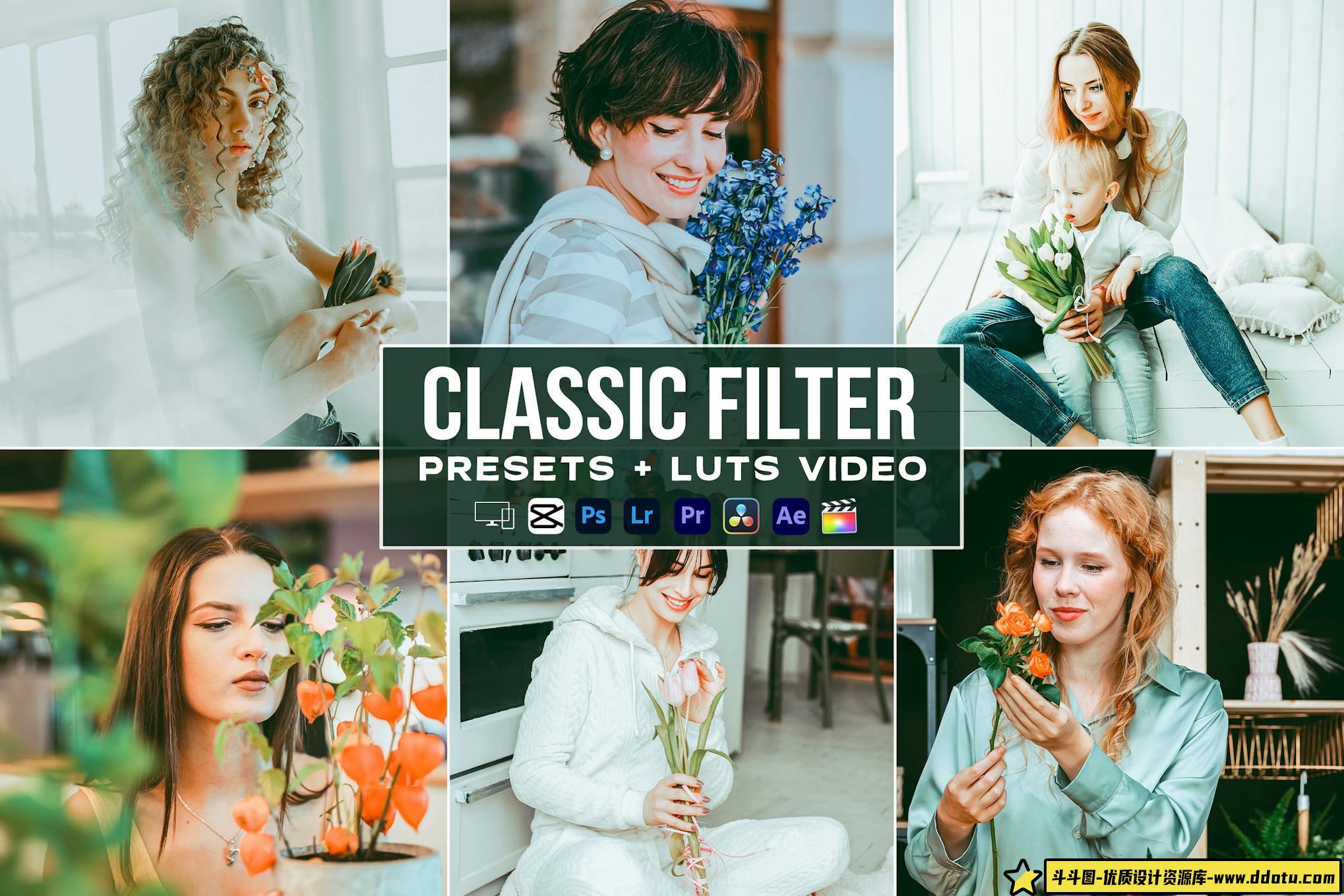 清新胶片电影调色LUT预设/LR预设 Classic Filter Presets – luts-斗斗图