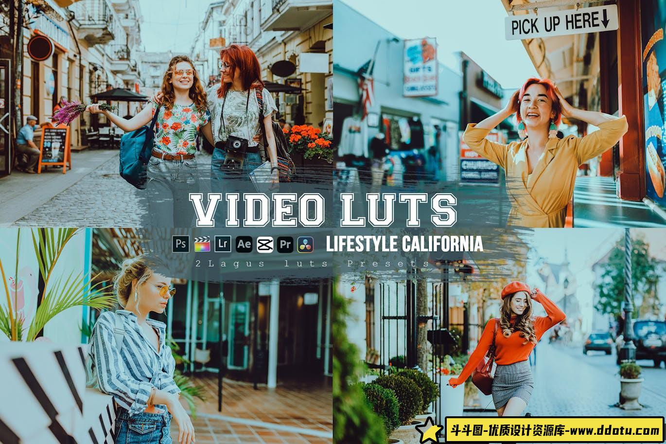 清新旅拍电影调色LUT预设/lr预设 Lifestyle California Presets & luts-斗斗图