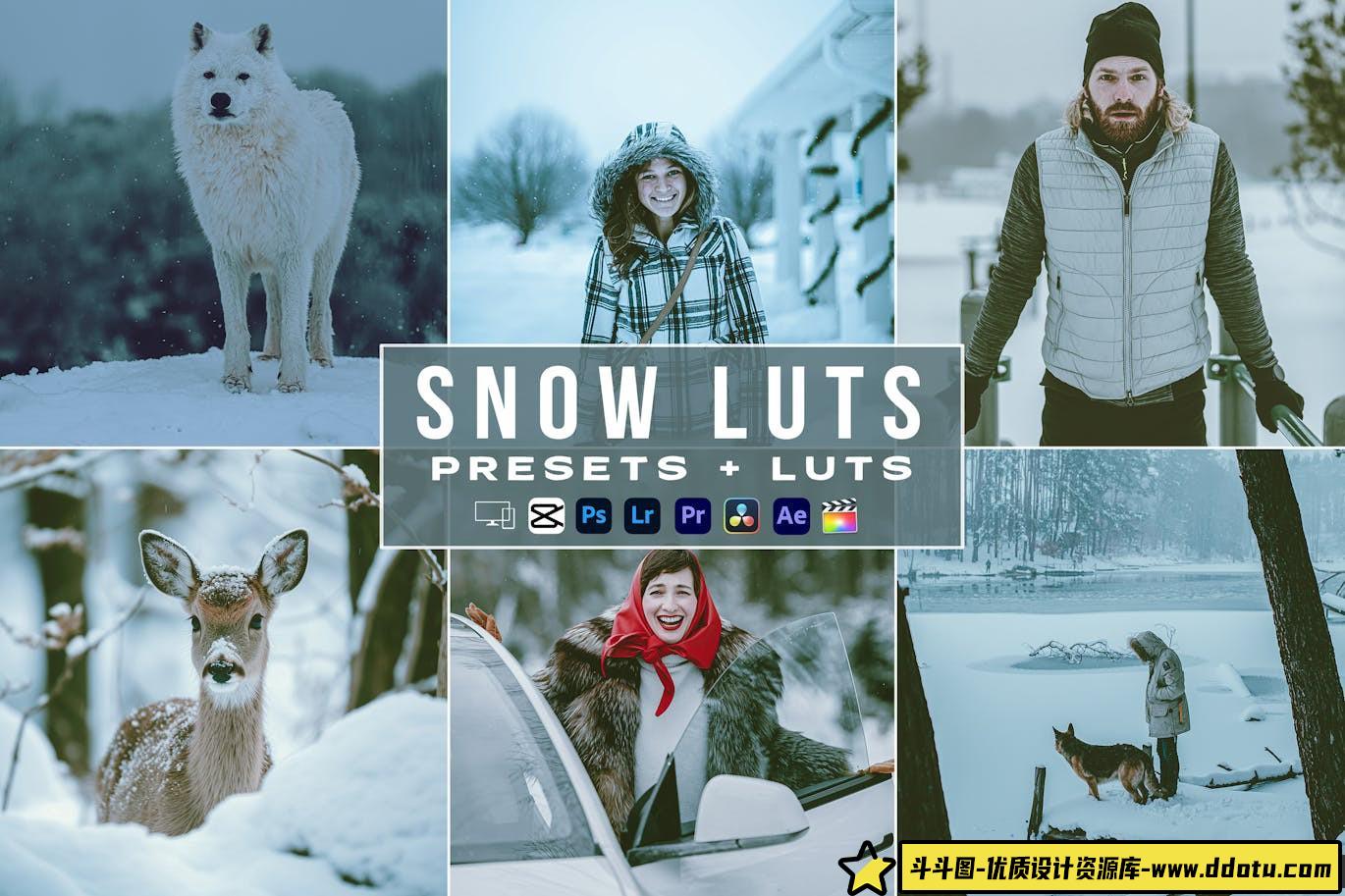 冬季电影调色LUT预设/Lr预设 Snow – Winter Presets And luts-斗斗图