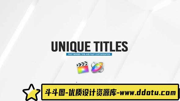 [FCPX 插件]20个现代商务文字标题组合动画FCPX插件- Unique Titles-斗斗图