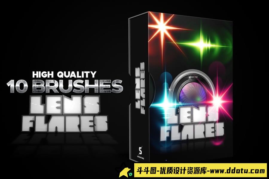 光效光斑Photoshop笔刷下载 Optical Flares Photoshop Brushes-斗斗图