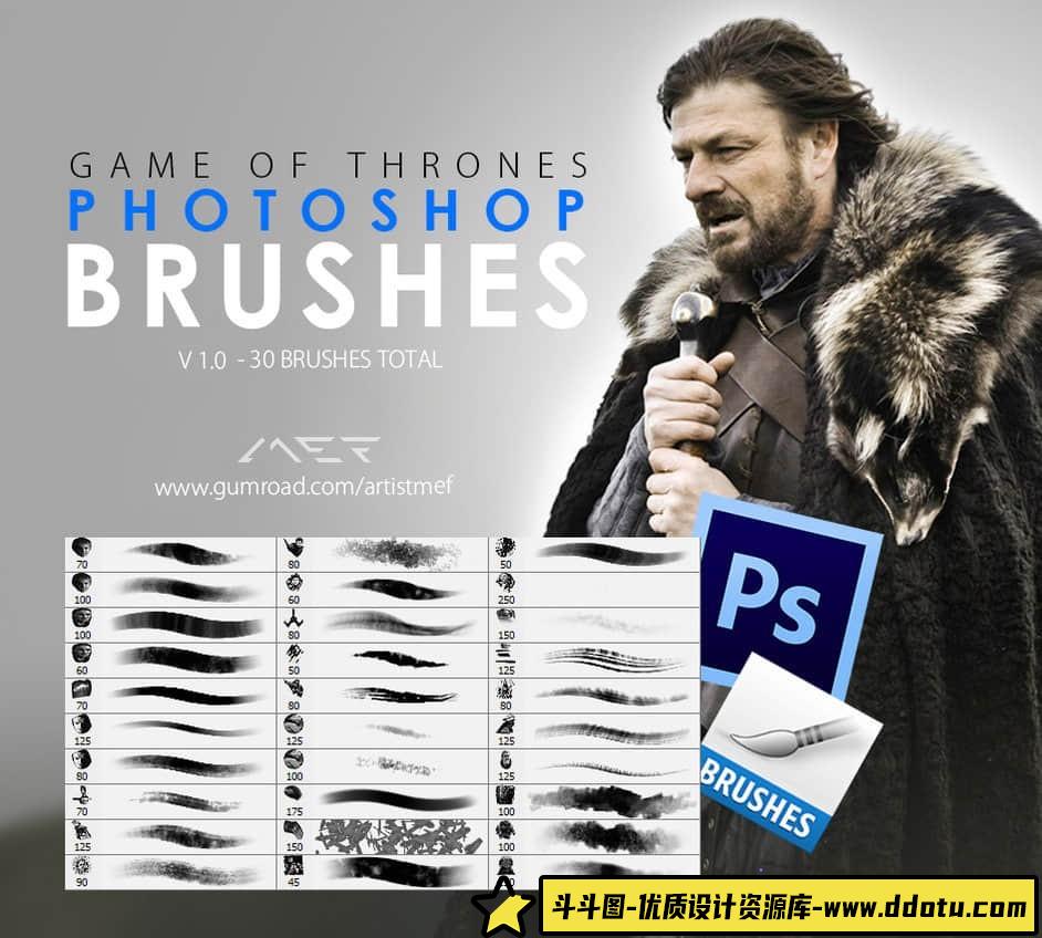 《游戏数字艺术创作必备：Photoshop CG绘画笔刷推荐》-斗斗图