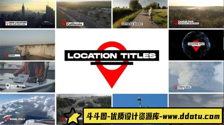 FCPX插件 – 12位置标题FCPX插件 Location Titles-斗斗图