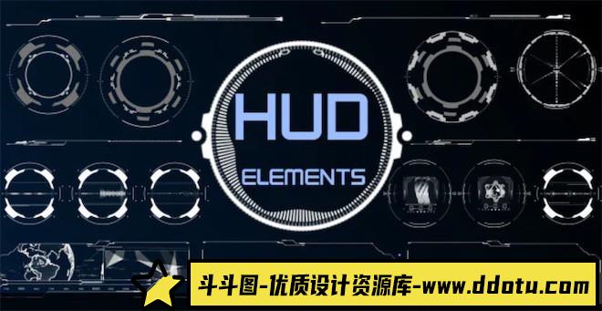 FCPX插件-未来主义科幻HUD元素 HUD Elements for Final Cut Pro-斗斗图