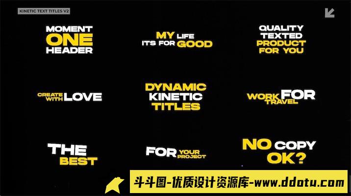 FCPX插件-动力学文本标题2.0 Kinetic Text Titles 2.0 FCPX-斗斗图