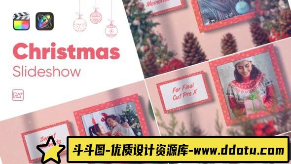 fcpx发生器-诞新年动画模板 Christmas Slideshow 支持m1-斗斗图