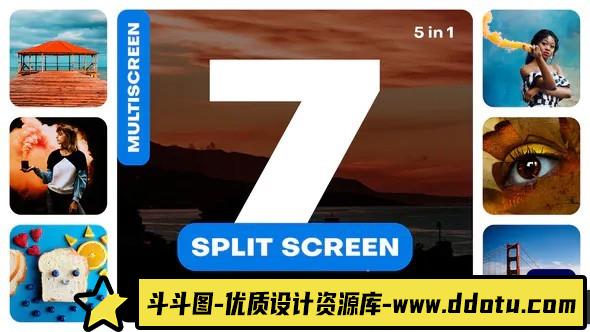 FCPX插件-多屏幕展示fcpx插件Multiscreen – 7 Split Screen-斗斗图