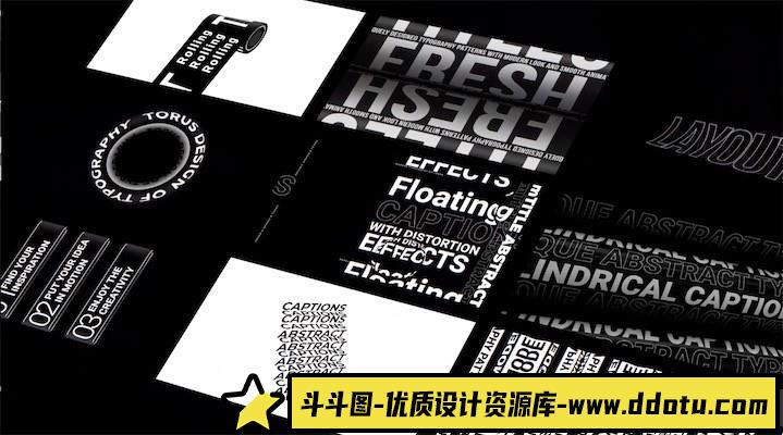 fcpx标题-40组抽象创意文字海报标题图案 mTitle Abstract 支持M1-斗斗图