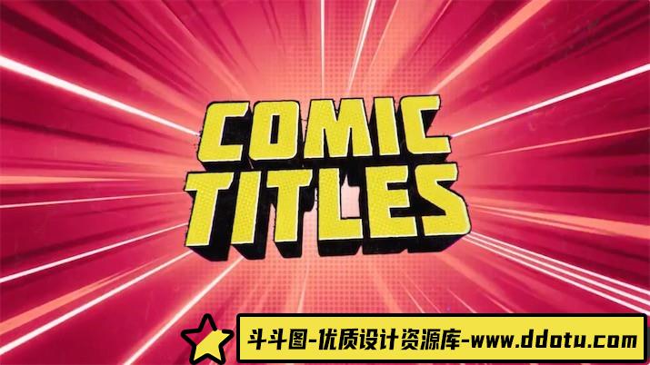 FCPX插件-漫画英雄标题和标志展示 Comic Titles+Logo Reveal 支持m1-斗斗图