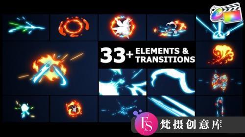 FCPX插件-通爆炸电力能量元素效果 Elements And Transitions for M…-斗斗图