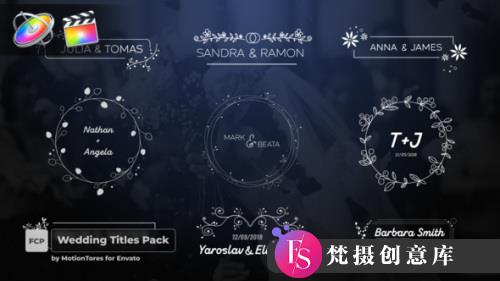 FCPX插件-婚礼文字标题展示效果模板 Wedding Titles Pack-斗斗图