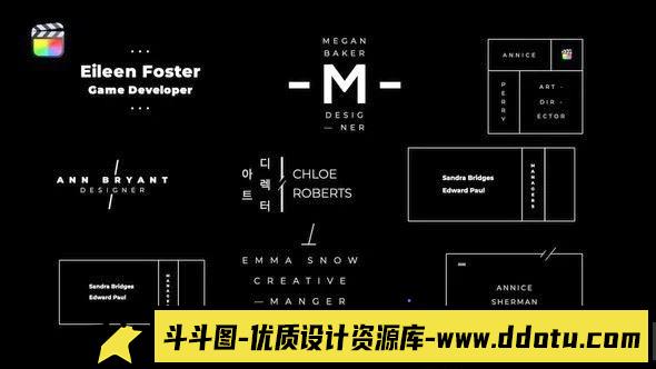 FCPX插件：现代优雅文字标题模板 – 支持M1的Elegant Lower Thirds-斗斗图