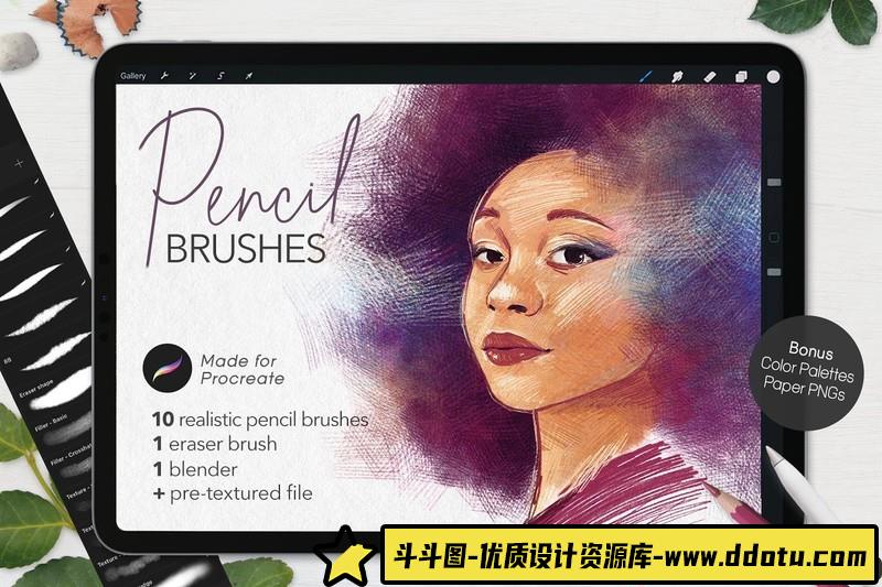 [Procreate笔刷]ProcreateAPP笔刷-100个现代水彩印章ProcreateAPP画笔下载-斗斗图