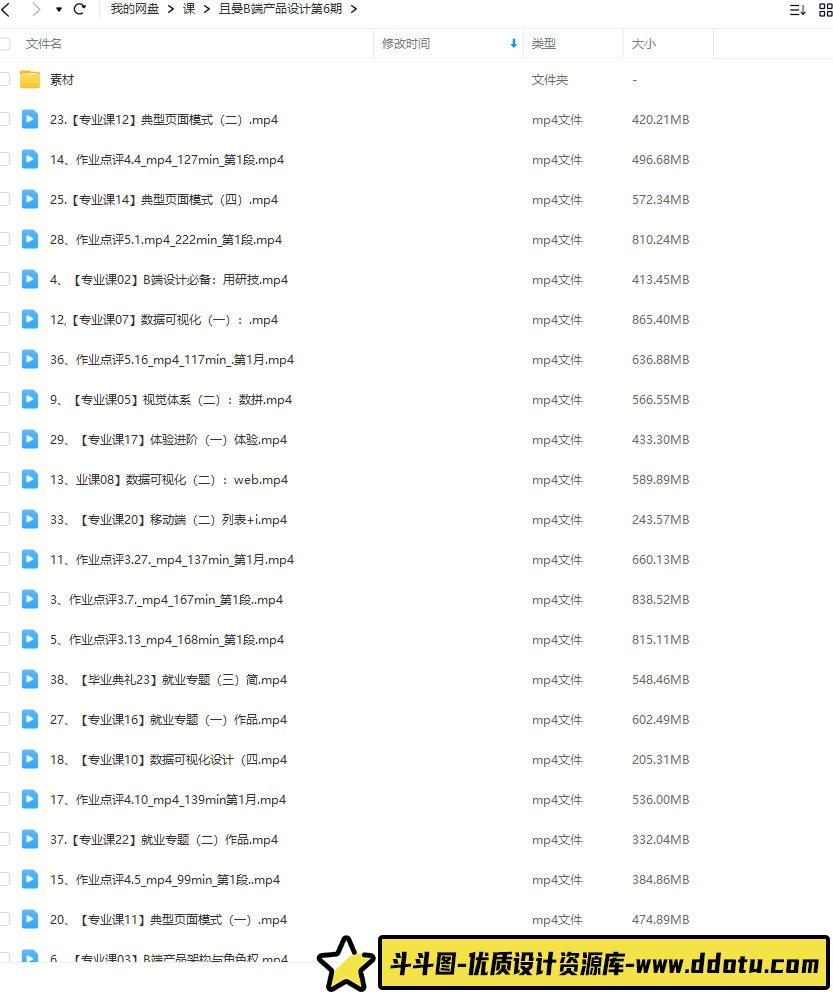 且曼第6期B端产品设计训练营2022年【画质不错有部分素材】UI课程-斗斗图