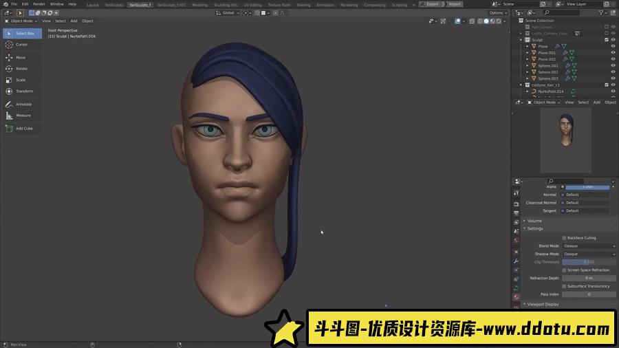 Blender制作英雄联盟角色皮城女警建模整个步骤教程包含模型文件-斗斗图