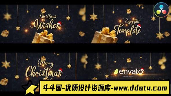 达芬奇圣诞祝福模版 Christmas Wishes for DaVinci Resolve-斗斗图