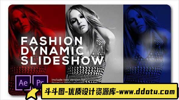 [Premiere预设]PR预设-时尚视频包装宣传片头PR模板 Slideshow Fashion Dynamic-斗斗图