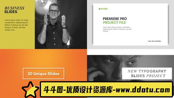 [Premiere预设]PR预设-文字标题幻灯片排版展示动画PR预设 Typography Slides-斗斗图