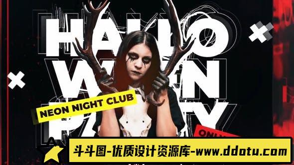 [Premiere模板]PR模板-万圣节派对活动宣传介绍视频片头动画 Halloween Party Promo-斗斗图