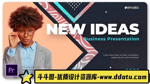 [Premiere模板]PR模板-商业峰会演讲营销宣传片视频剪辑模板 New Ideas Business Presentation-斗斗图