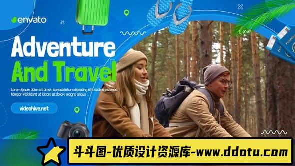 [Premiere模板]PR模板-乡村旅行宣传片旅程介绍视频剪辑相册动画 Travel Promo (MOGRT)-斗斗图