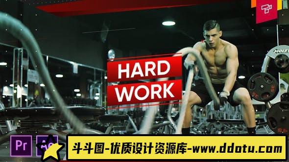 [Premiere模板]PR模板-体育运动宣传片健身房宣传视频模板 Gym & Workout Intro-斗斗图