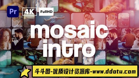 [Premiere预设]照片墙拼贴展示片头PR预设- Mosaic Multi Photo Intro-斗斗图