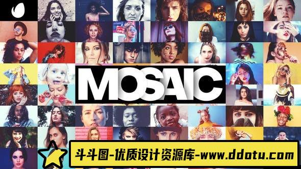 照片墙展示包装片头PR预设- Mosaic Picture Wall for Premiere-斗斗图