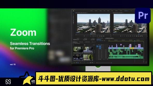 Premiere Pro的缩放无缝转场第15季 Zoom Seamless Transitions Vol. 15-斗斗图