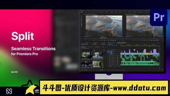 Premiere Pro的分割过度无缝转场第02季 Split Transitions Vol. 02-斗斗图