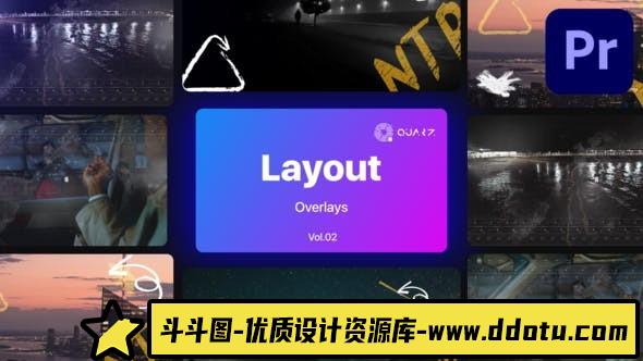 Premiere Pro叠加覆盖素材第2卷Overlay Layouts for Premiere Pro Vol. 02-斗斗图