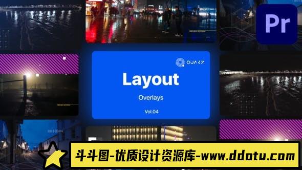 Premiere Pro叠加覆盖素材第4卷Overlay Layouts for Premiere Pro Vol. 04-斗斗图