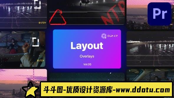 Premiere Pro叠加覆盖素材第5卷Overlay Layouts for Premiere Pro Vol. 05-斗斗图