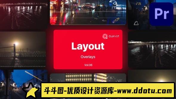 Premiere Pro叠加覆盖素材第6卷Overlay Layouts for Premiere Pro Vol. 06-斗斗图