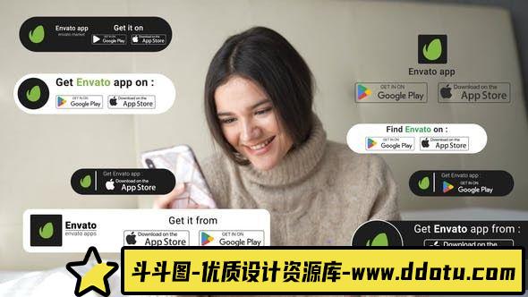 苹果商店PR模版 Google Play & Apple Store widgets-斗斗图